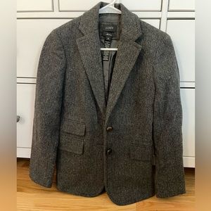 J. Crew Grey Herringbone Blazer Jacket; size 0